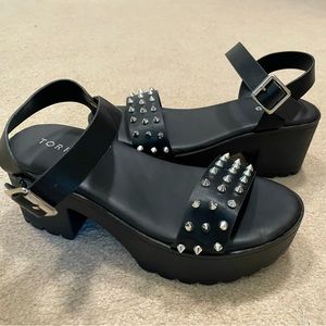 Torrid Wide Width black studded sandals.